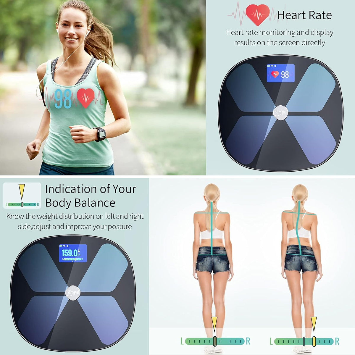 Smart Body Fat Water Weight WiFi Bluetooth Rechargeable Digital Bathroom Scale U260
