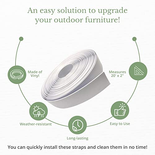 White 2" x 20' Vinyl Strap Roll R239