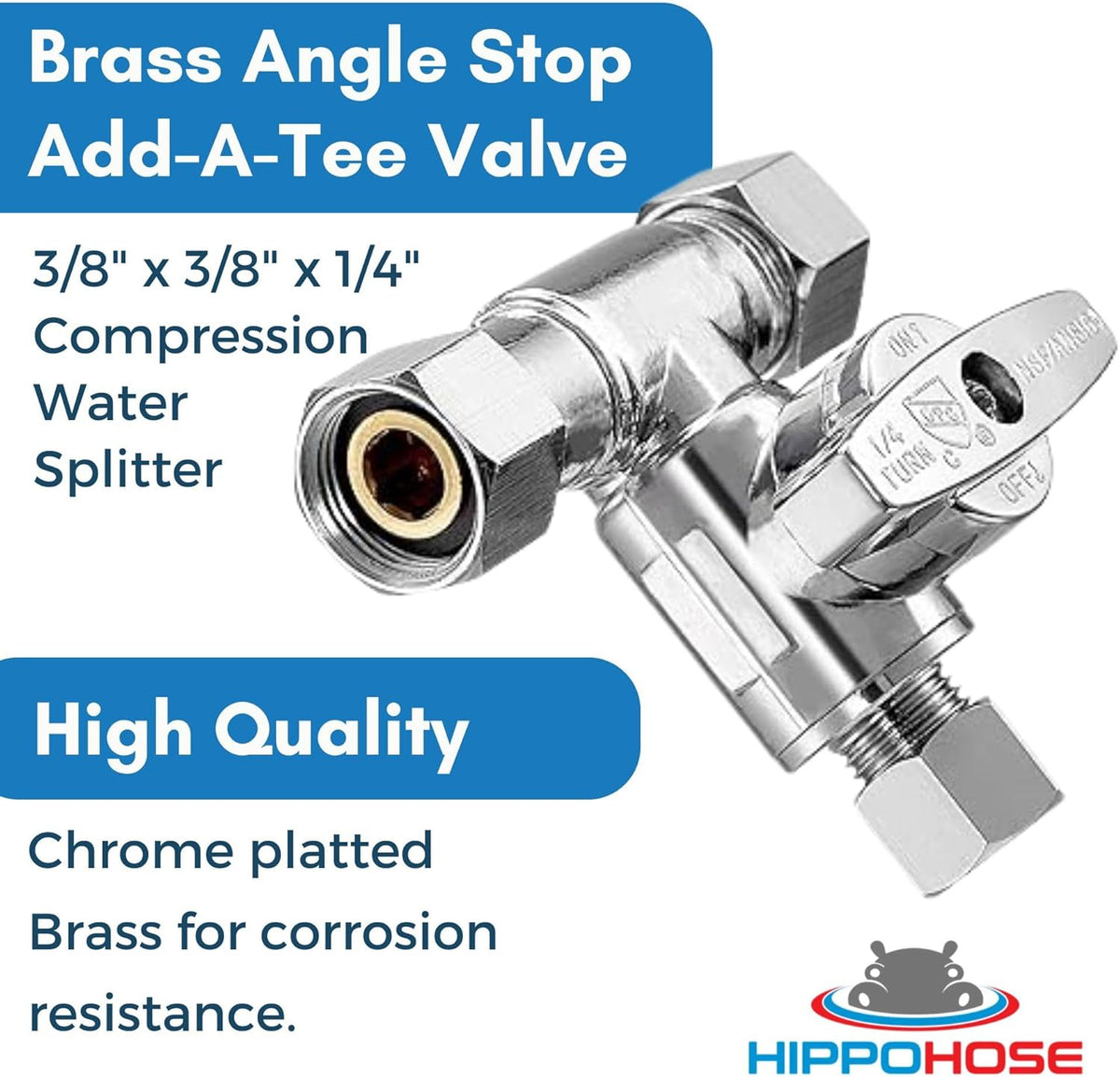 3/8" x 3/8" x 3/8" Lead-Free Brass T-Valve H77380