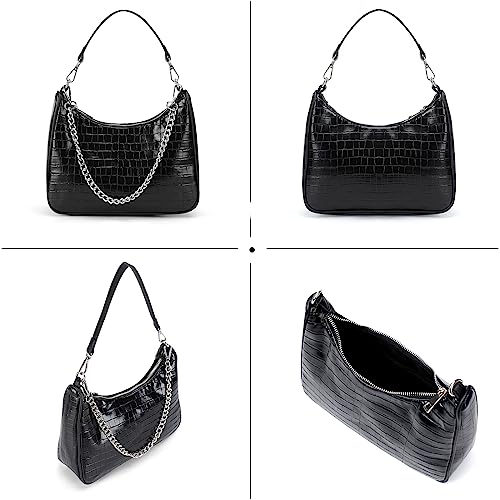 Crocodile Leather Crossbody Bag with Adjustable Straps S5058