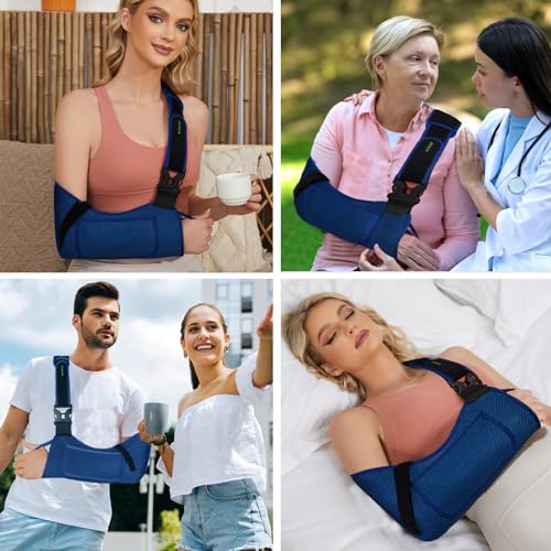 Medical Sling with Shoulder Pad for Arm, Wrist, Elbow, Clavicle Fracture Post-Surgery (Medium) M674744