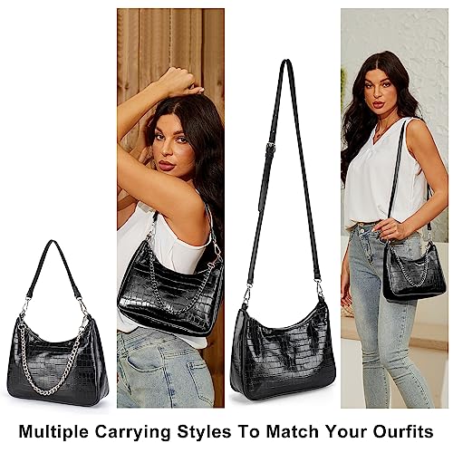 Crocodile Leather Crossbody Bag with Adjustable Straps S5058