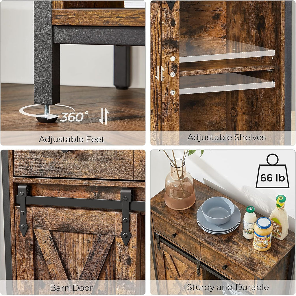 Buffet Cabinet with 1 Drawer and Sliding Barn Door S6541