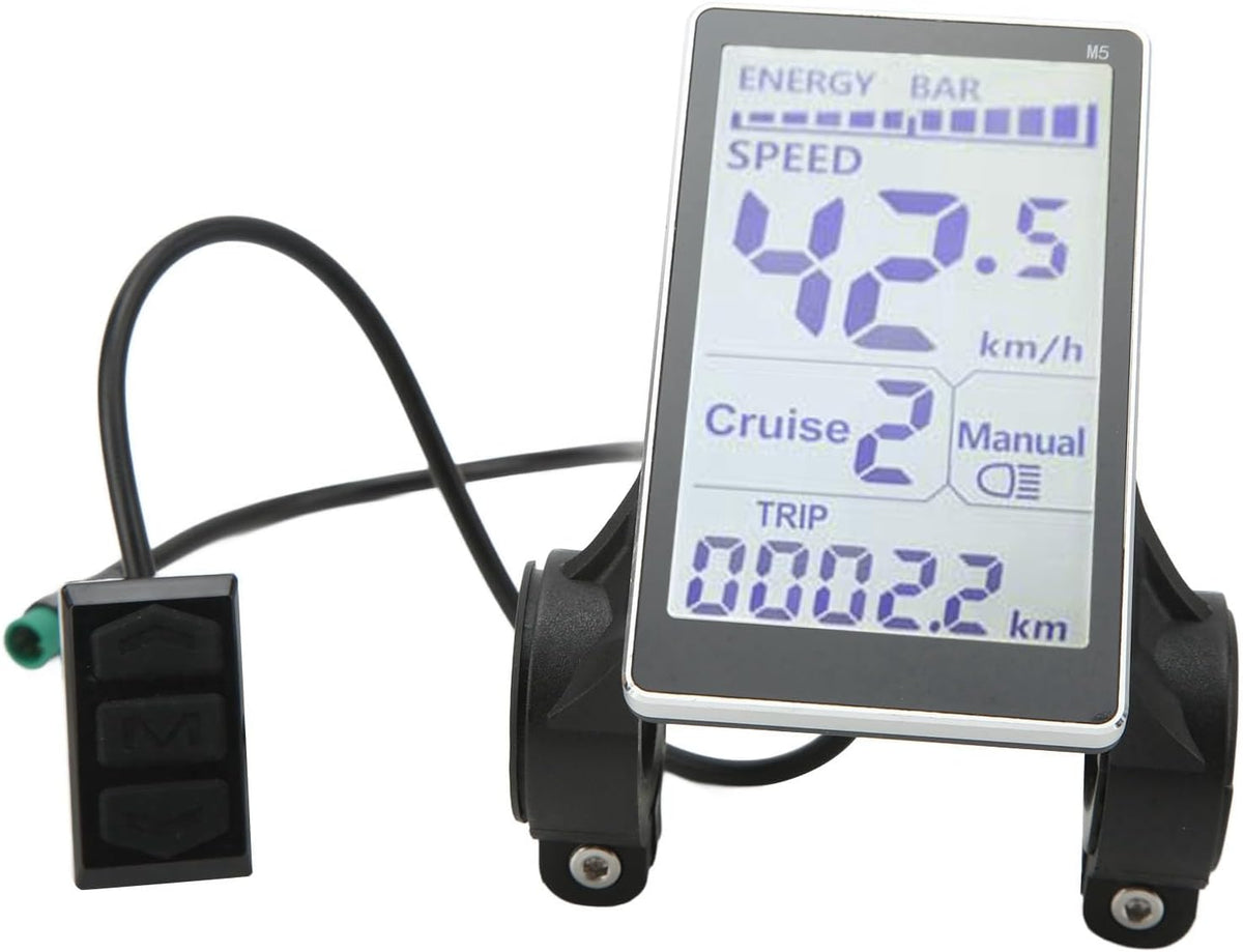 24V 36V 48V 60V 5 Pin M5 LCD Panel Screen for 31.8 22.2mm Handlebar Electric Bikes K350