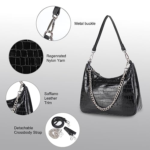 Crocodile Leather Crossbody Bag with Adjustable Straps S5058