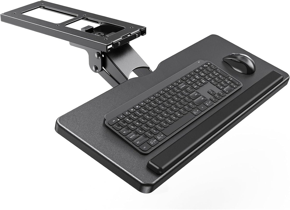 Black Sliding Keyboard & Mouse Tray, 24.99” W x 9.84” D G4765