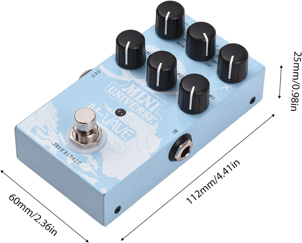 Digital Reverb Pedal with 9-Mode Reverb Selection for Guitar Bass V65334