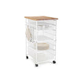 White Mesh Kitchen Cart H6191