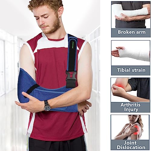 Medical Sling with Shoulder Pad for Arm, Wrist, Elbow, Clavicle Fracture Post-Surgery (Medium) M674744
