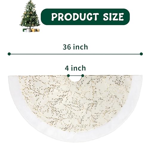 48inch White Faux Fur Christmas Tree Skirt Q7746