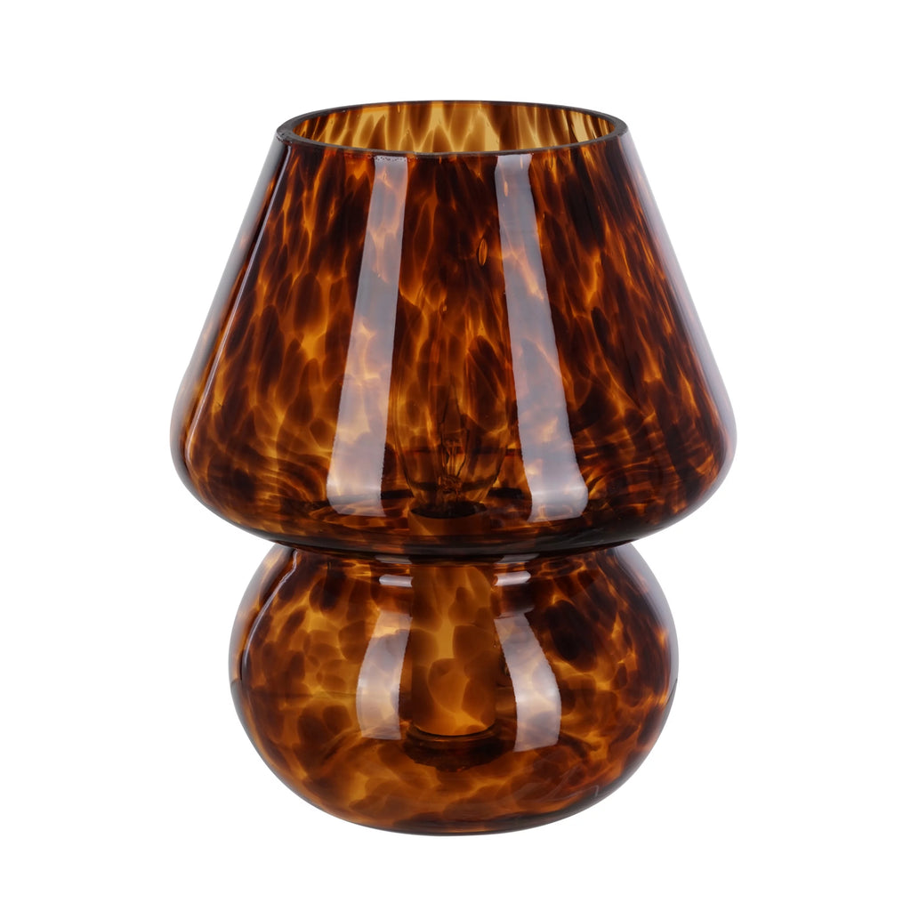Brown Tortoise 8" Glass Mushroom Lamp L540044