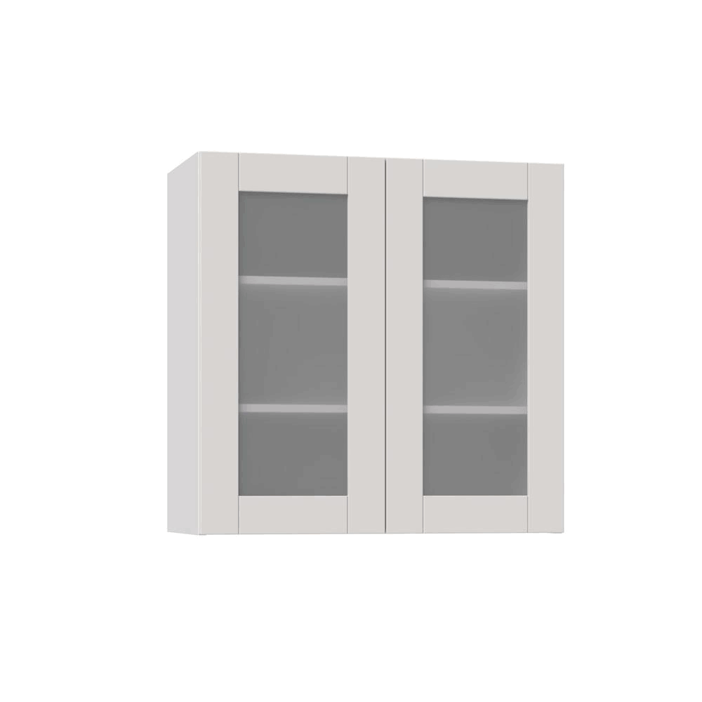 30x30x14 in. Wall Cabinet with Frosted Glass Doors in Vanilla White H243758