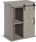 Wooden Freestanding Storage Cabinet Accent Table with Sliding Barn Door R34743