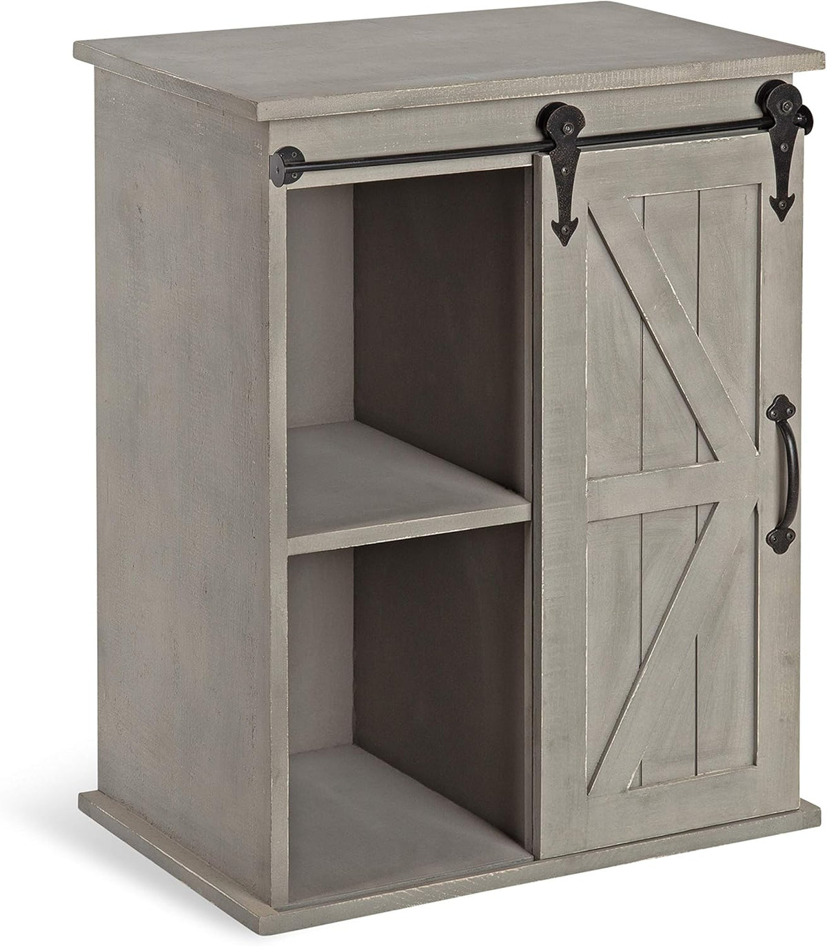 Wooden Freestanding Storage Cabinet Accent Table with Sliding Barn Door R34743