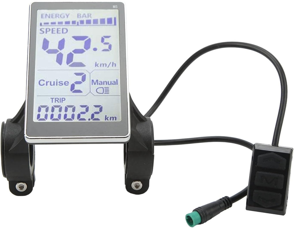 24V 36V 48V 60V 5 Pin M5 LCD Panel Screen for 31.8 22.2mm Handlebar Electric Bikes K350