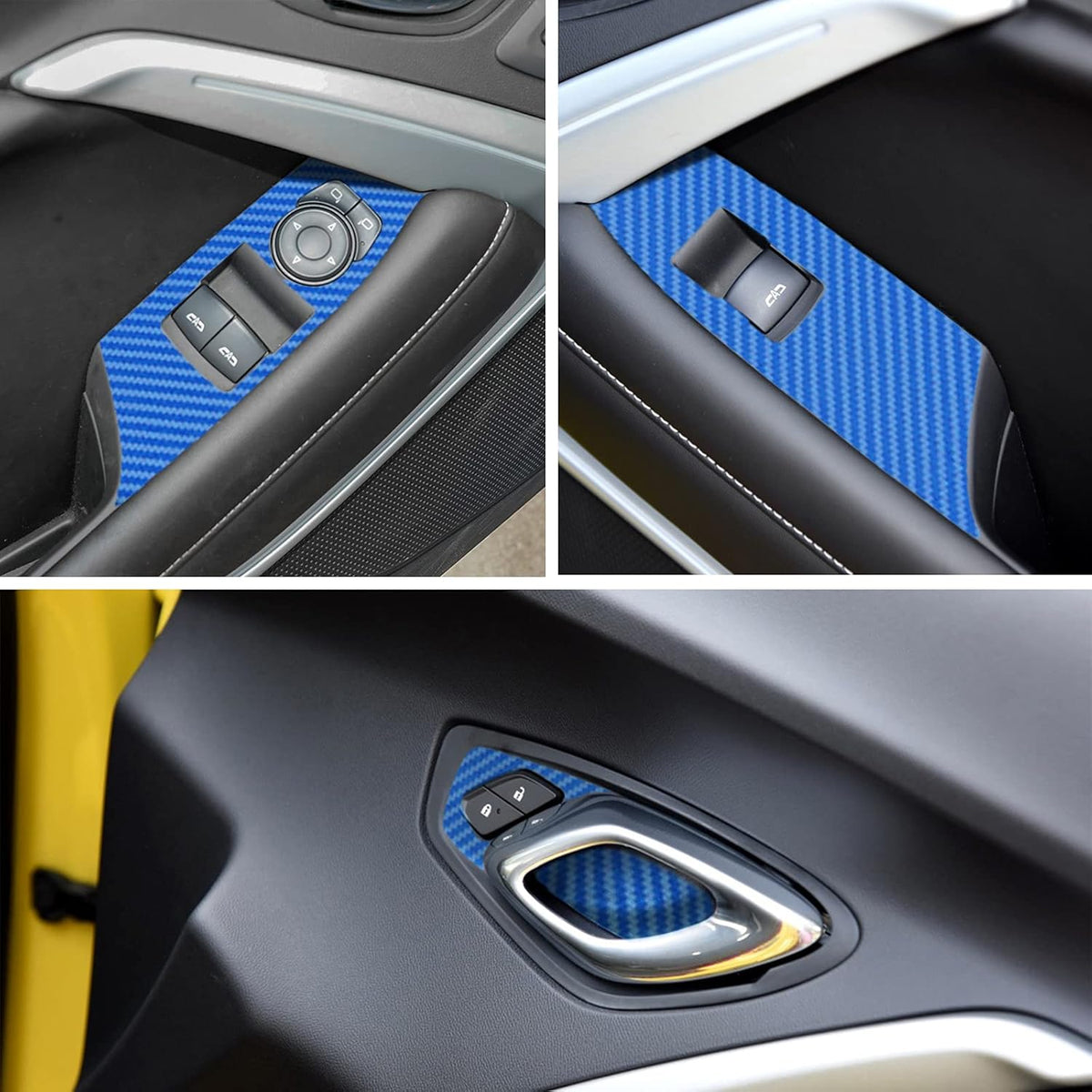 Blue Carbon Fiber Texture Vinyl Wrap Interior Sticker 28PCS S995781