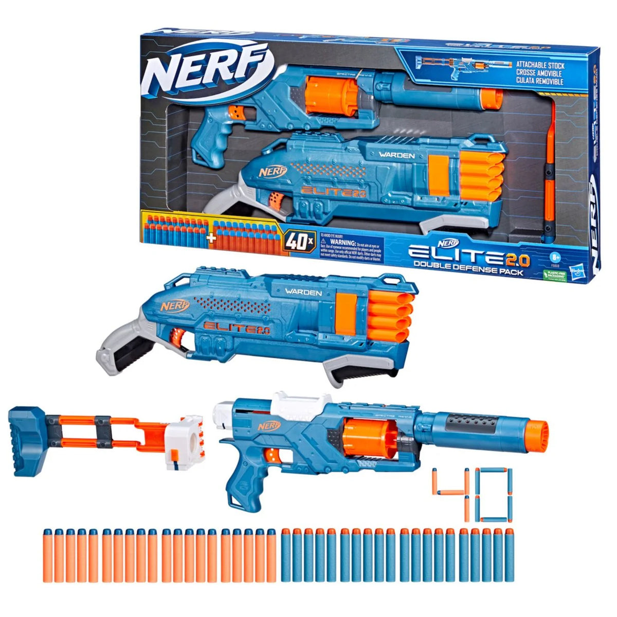Nerf Elite 2.0 Double Defense Blasters and Darts Set S64908