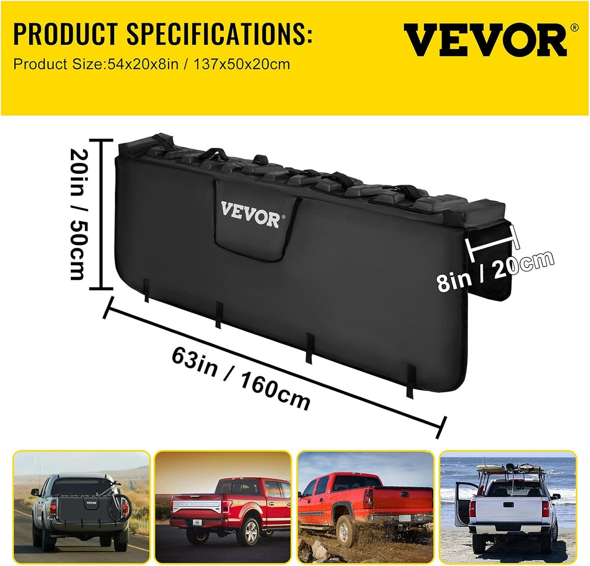 Tailgate Pad for Bikes, Carries up to 6 Mountain Bikes, 63 Pickup Pad Z129257