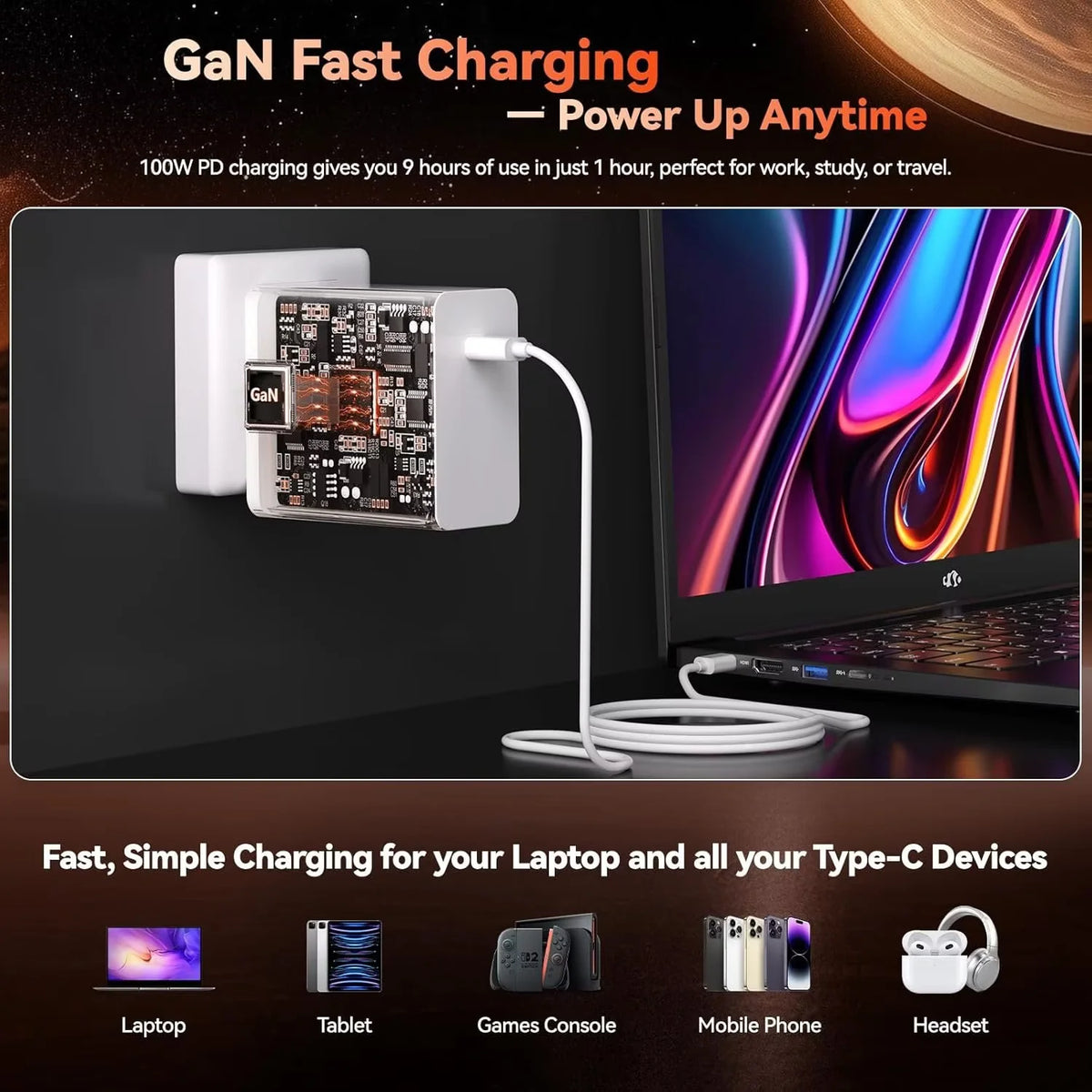 17.3" Gaming Laptop, AMD Ryzen 7 7735HS, 64GB DDR5 RAM, 1TB SSD, Radeon 680M, Backlit Keyboard L109