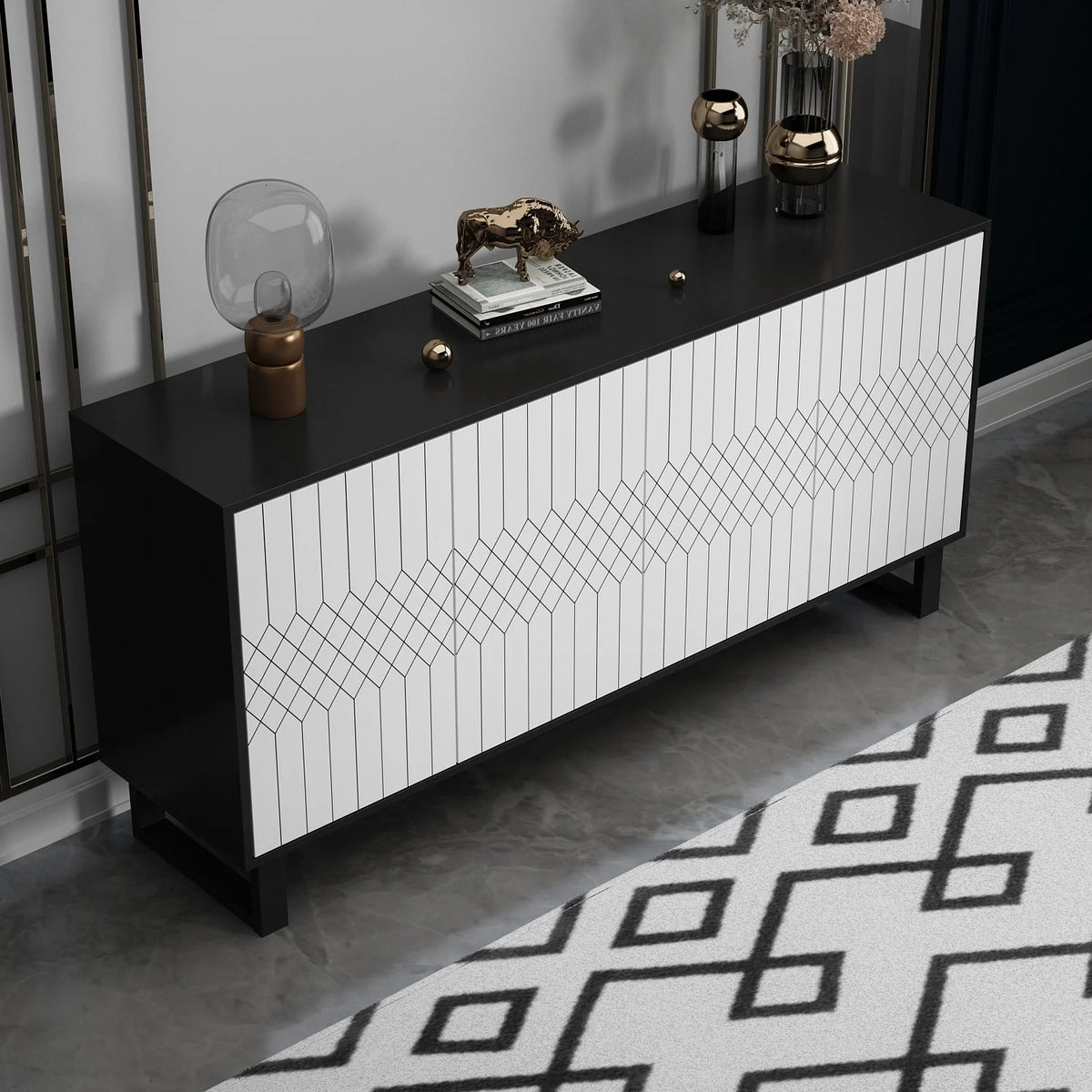 63 inch Sideboard with Pop-Up Doors S893