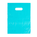 Teal Blue Plastic Shopping Bags with Die Cut Handles Lightweight 9x12 Pack of 1,000 K275160