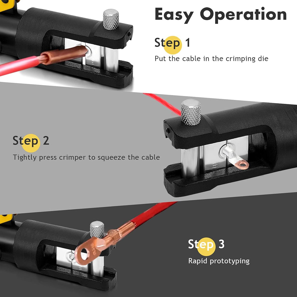 16 Ton Hydraulic Wire Crimping Tool Set with 11 Dies H7431
