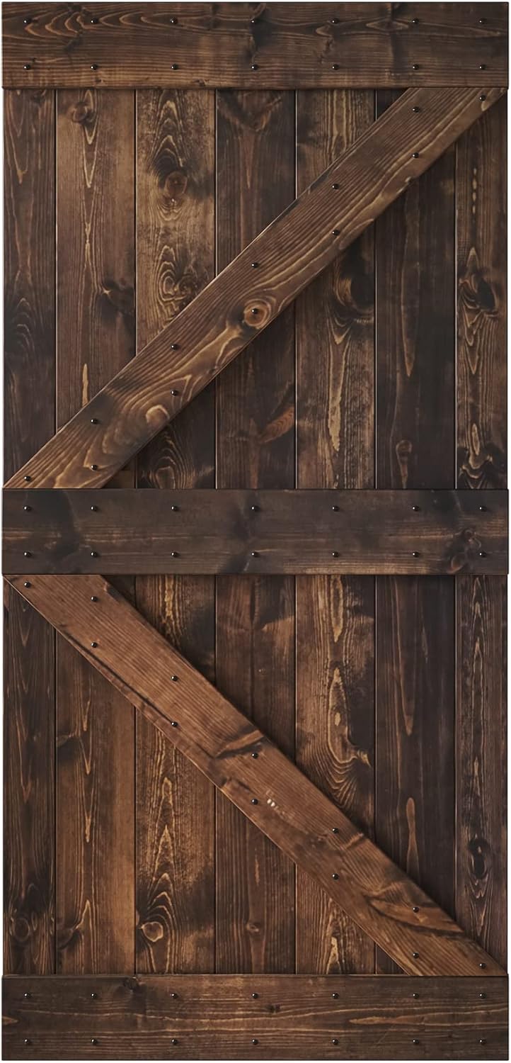 42 in x 84 in Knotty Wood Sliding Barn Door B21424
