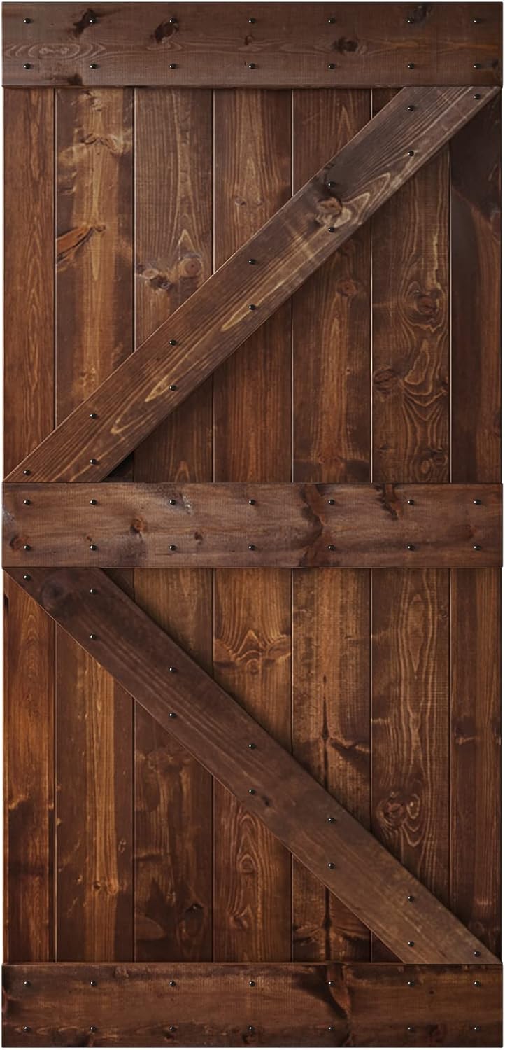 42 in x 84 in Knotty Wood Sliding Barn Door B21424