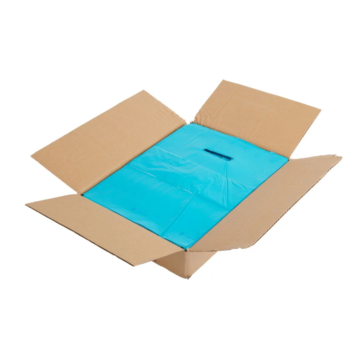 Teal Blue Plastic Shopping Bags with Die Cut Handles Lightweight 9x12 Pack of 1,000 K275160