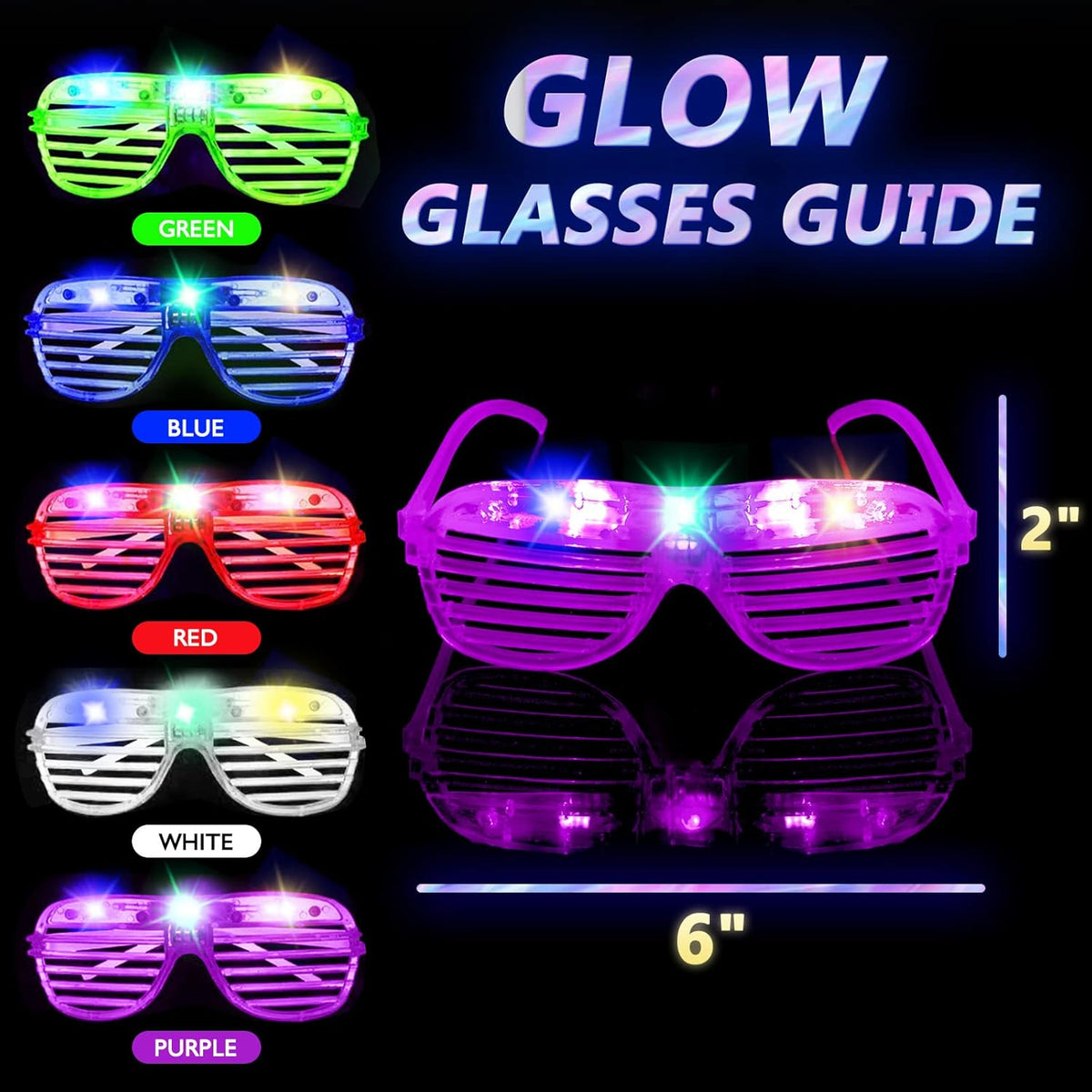 25 Pack Light Up Glasses E58610