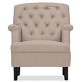 Beige Fabric Upholstered Button-Tufted Armchair O550844