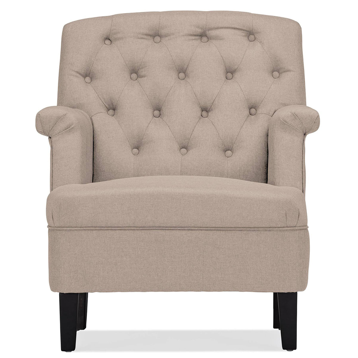 Beige Fabric Upholstered Button-Tufted Armchair O550844