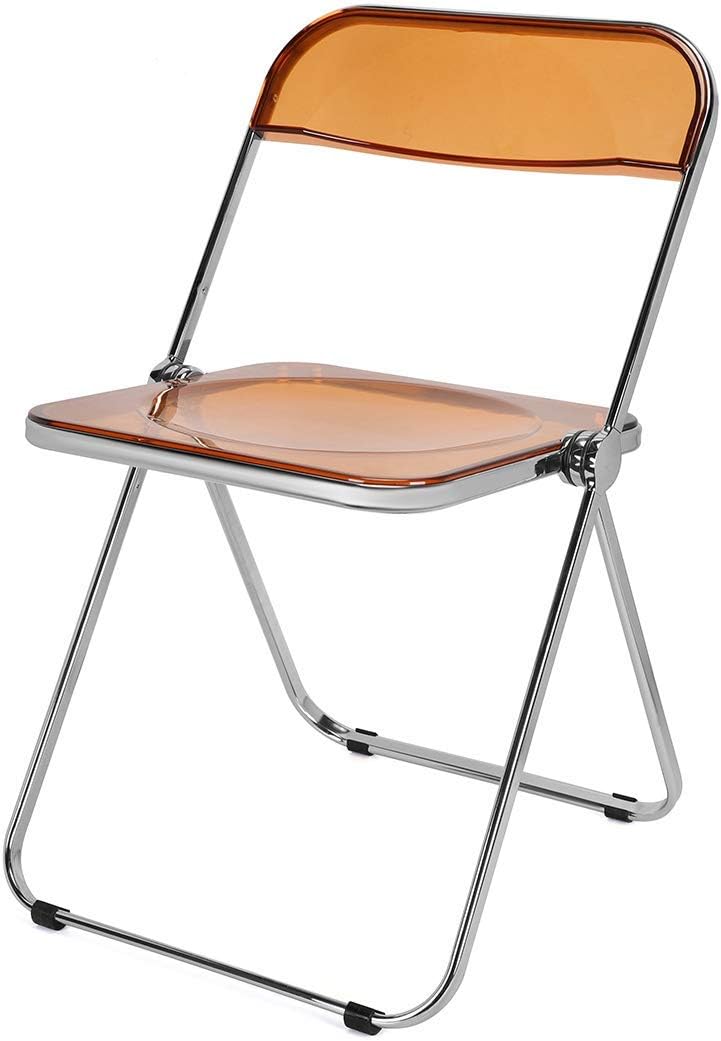 Caramel Clear Folding Chair PC Plastic Chrome Frame U85036