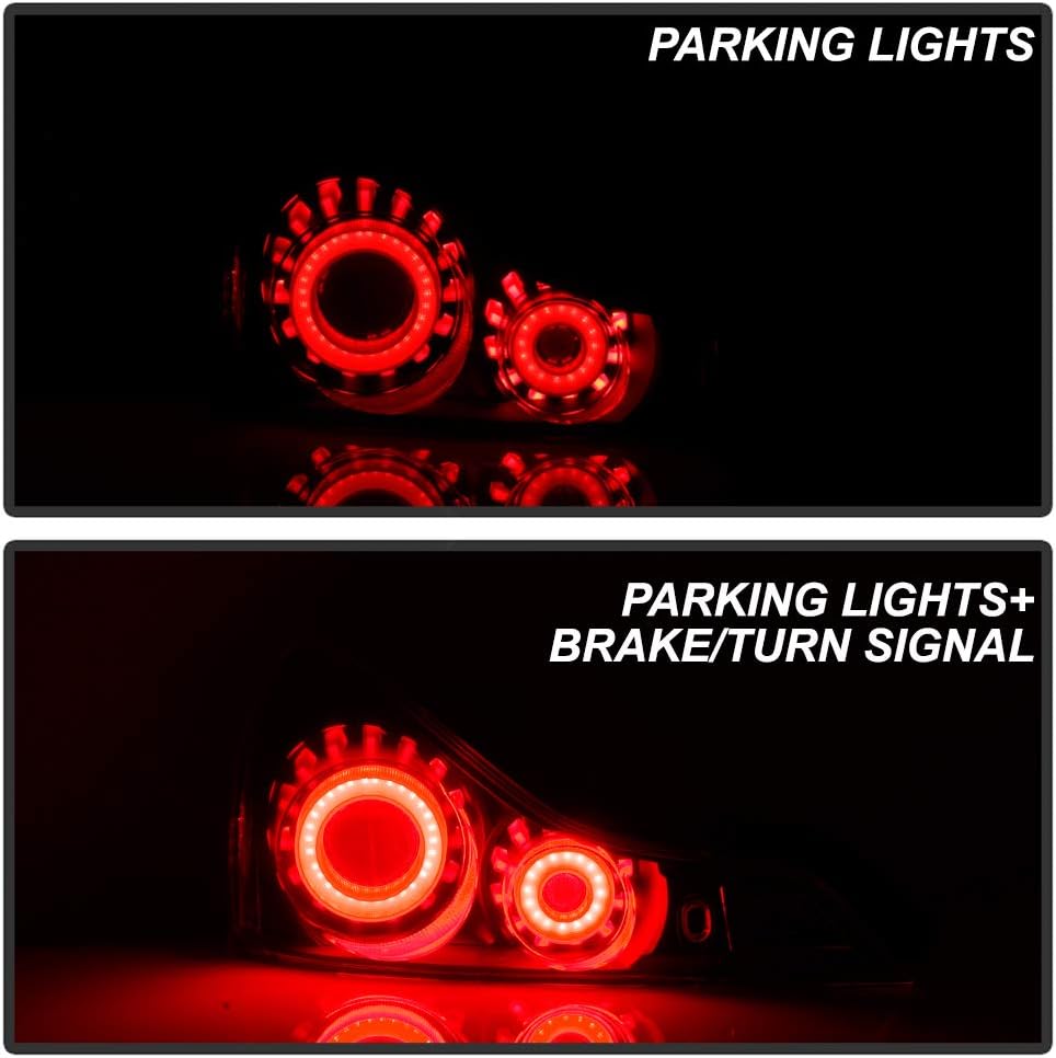 For 2008-2015 Infiniti G37 Q60 Coupe Black Housing LED Tail Lights Assembly Left+Right K67829