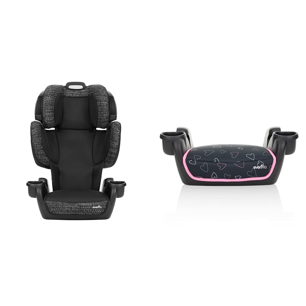 Chardon Black Booster Car Seat & Amore Pink No Back Booster Car Seat Q494263