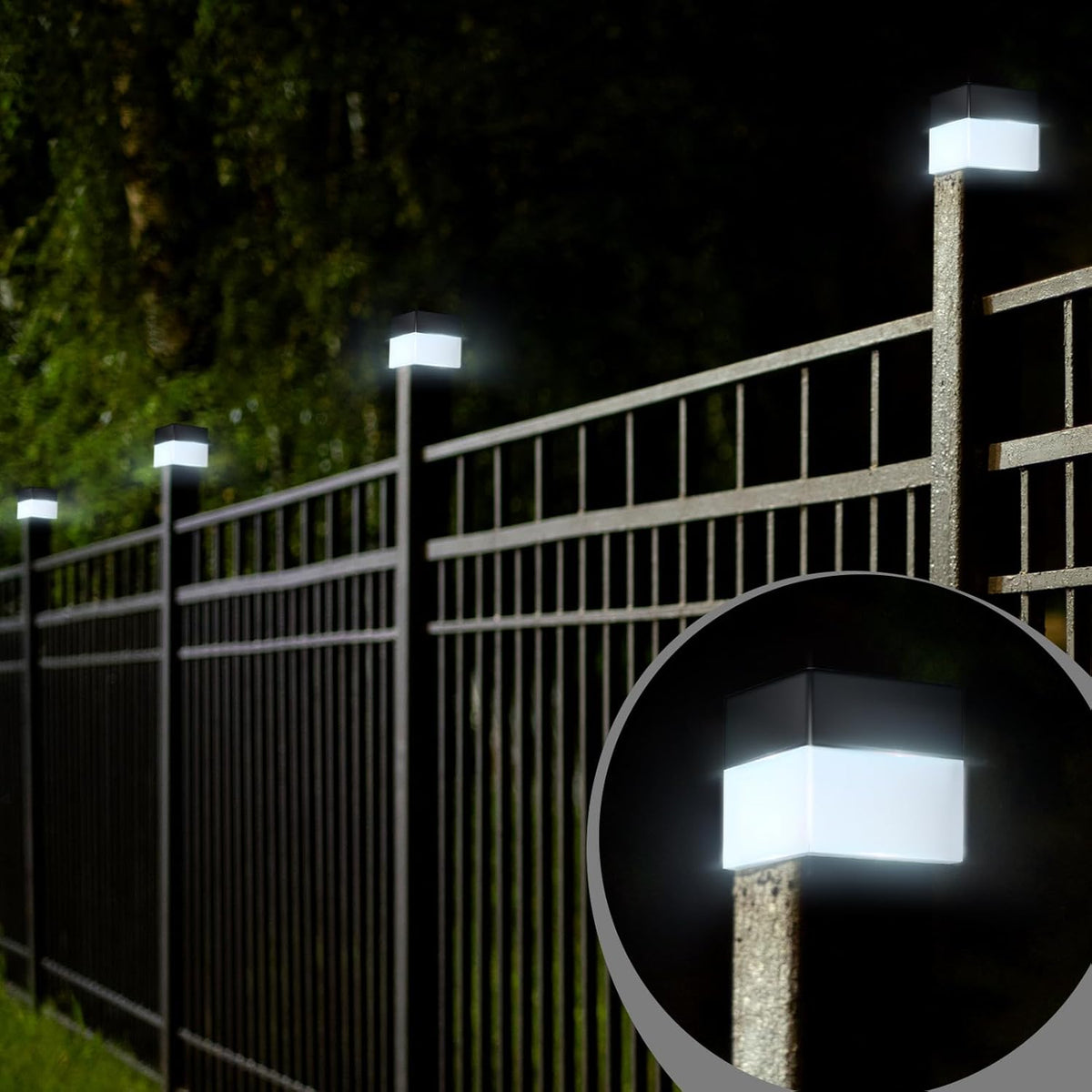 20 Pack Solar Fence Post Cap Lights 2 x 2 Inches White Light W955614