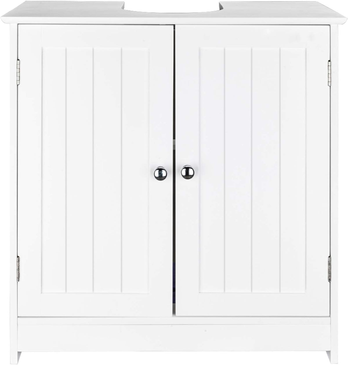 White Floor Pedestal Bathroom Storage Cabinet with 2 Doors H753