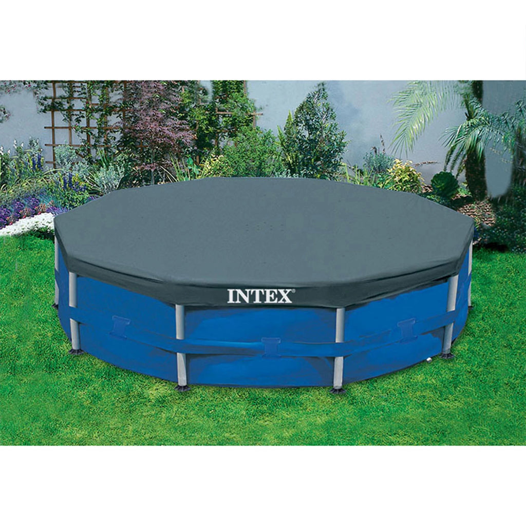 Round Metal Frame Above Ground Swimming Pool with Cover V77165