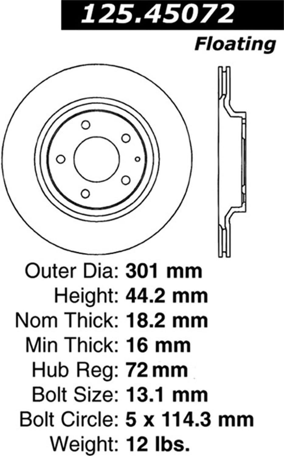High Carbon Alloy Brake Rotor F77478