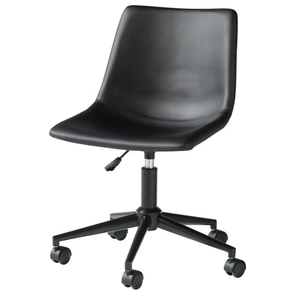 Black Faux Leather Swivel Desk Chair A137