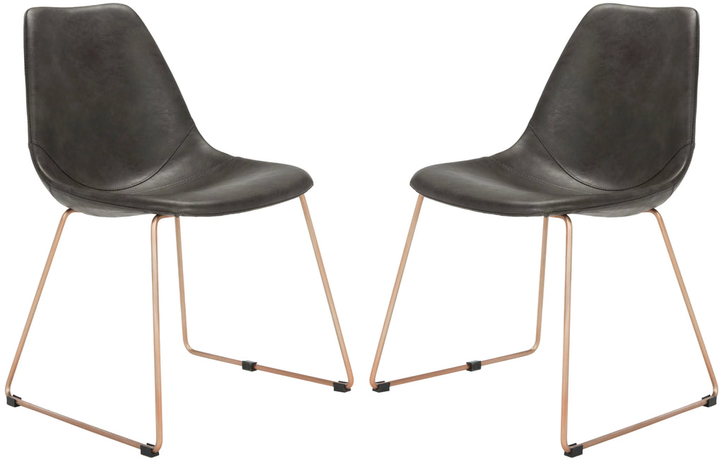 Grey Leather Dining Chair Set of 2 R6558