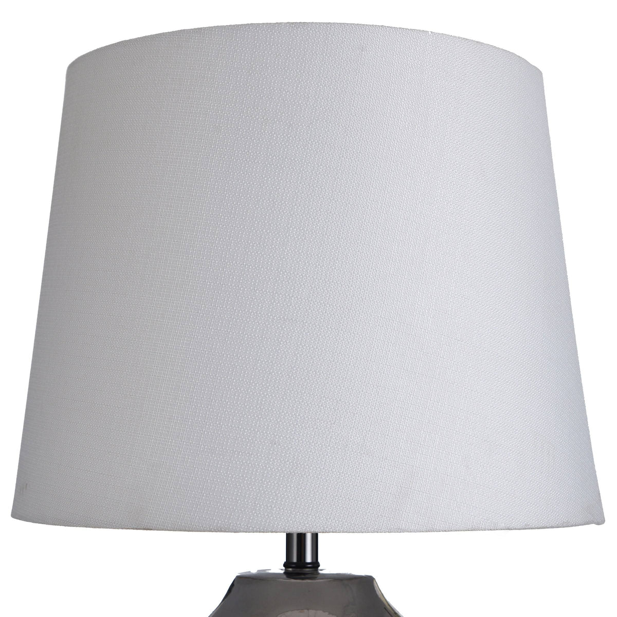 Silver Ceramic Column Table Lamp with Black Nickel Base D481