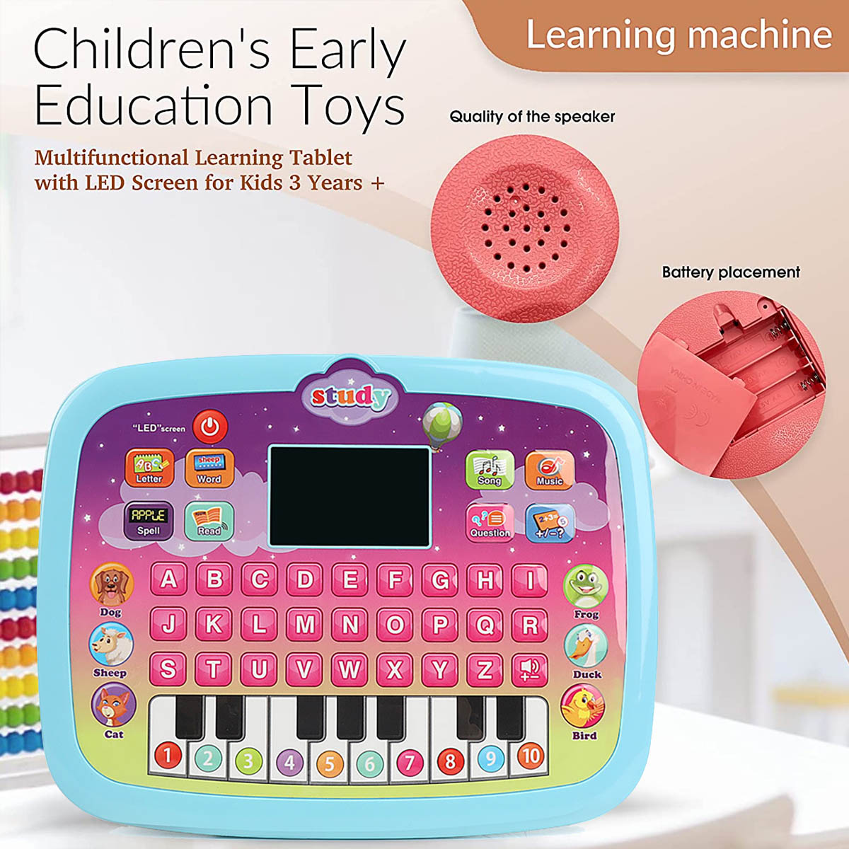 Kid Tablet Toddler Learning Pad Educational Toys X93317