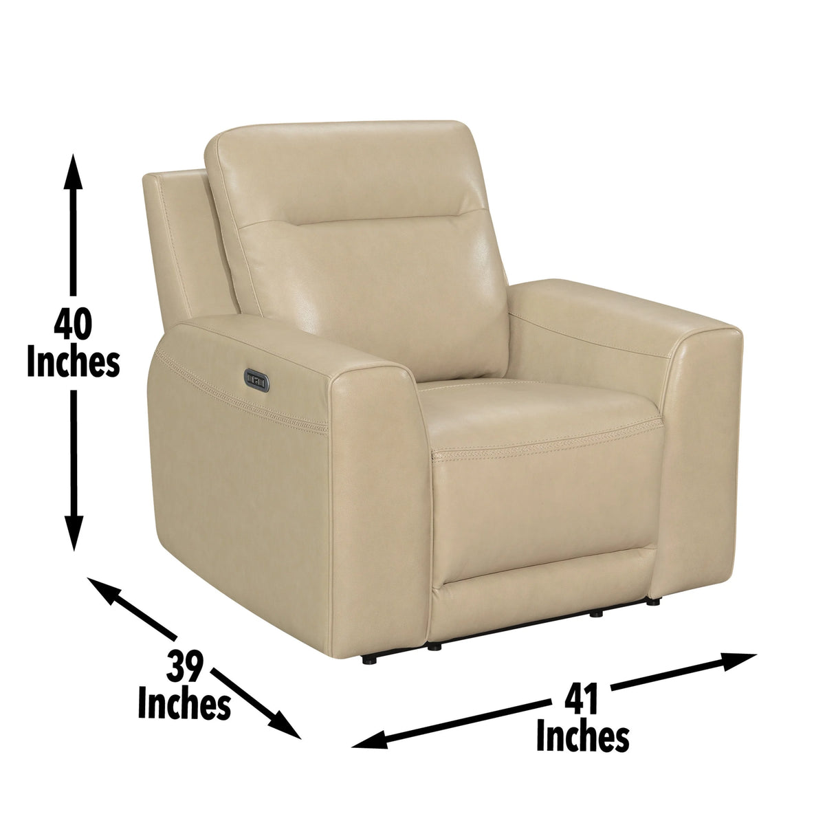 Tan Leather Power Reclining D57480