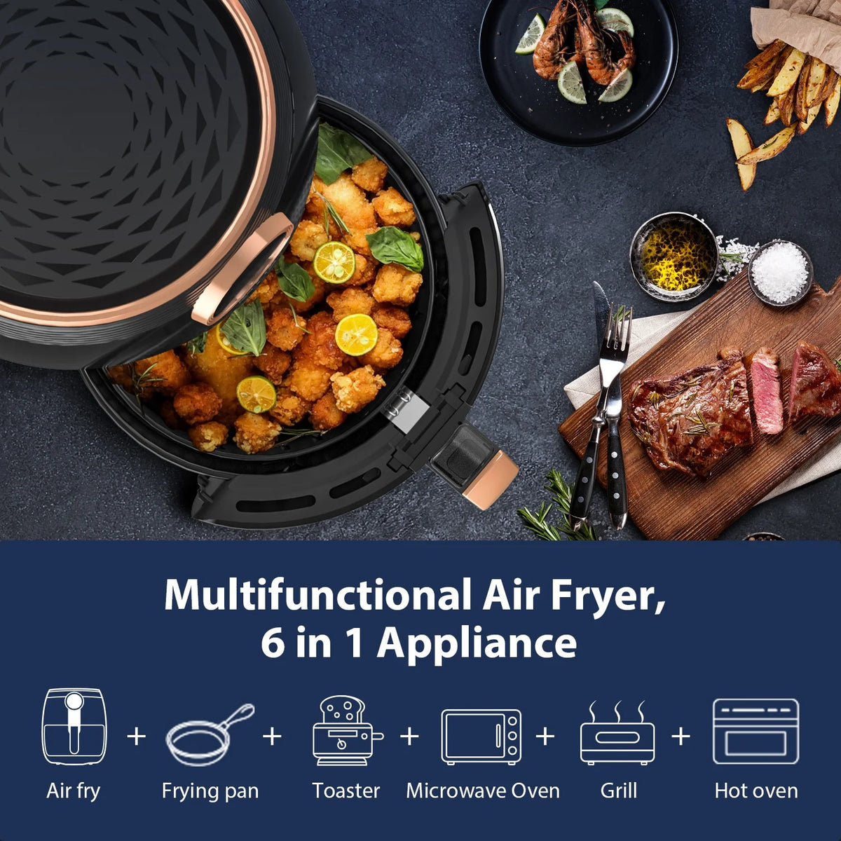 5.2-Qt 8 in 1 Digital Touchscreen Air Fryer J24739