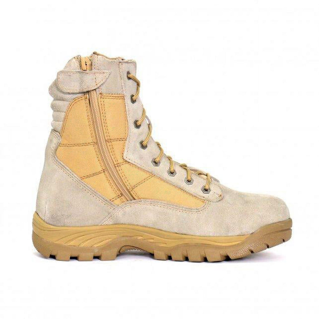 Tan Leather Lace Up Boots with Zippers B4706