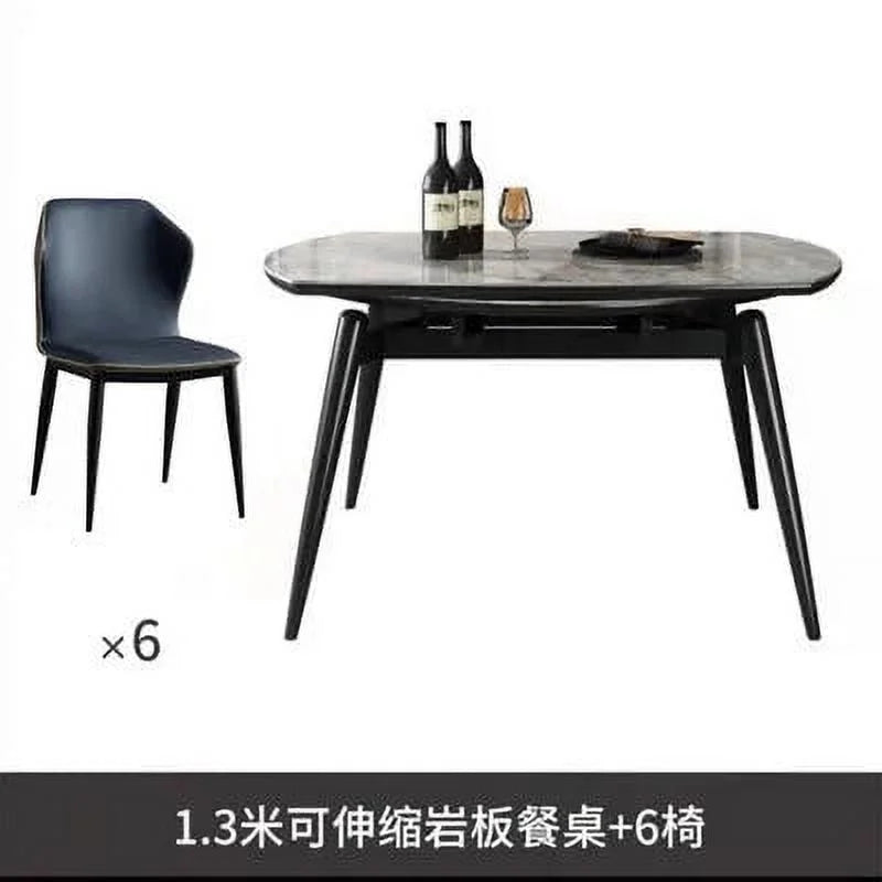 Light Luxury Rotating Rectangular Dining Table and Chair Set W159159