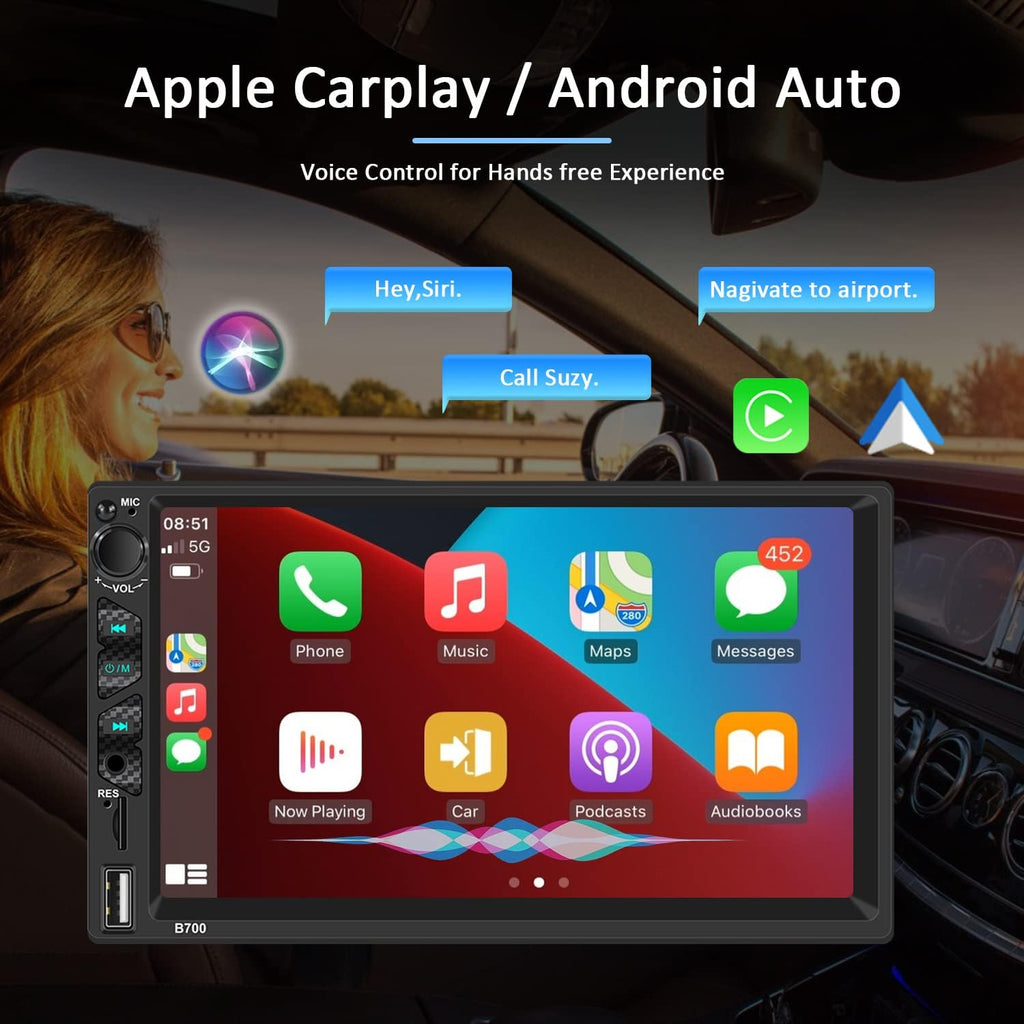 7 Inch Touch Screen Car Stereo with Carplay and Android Auto M9720