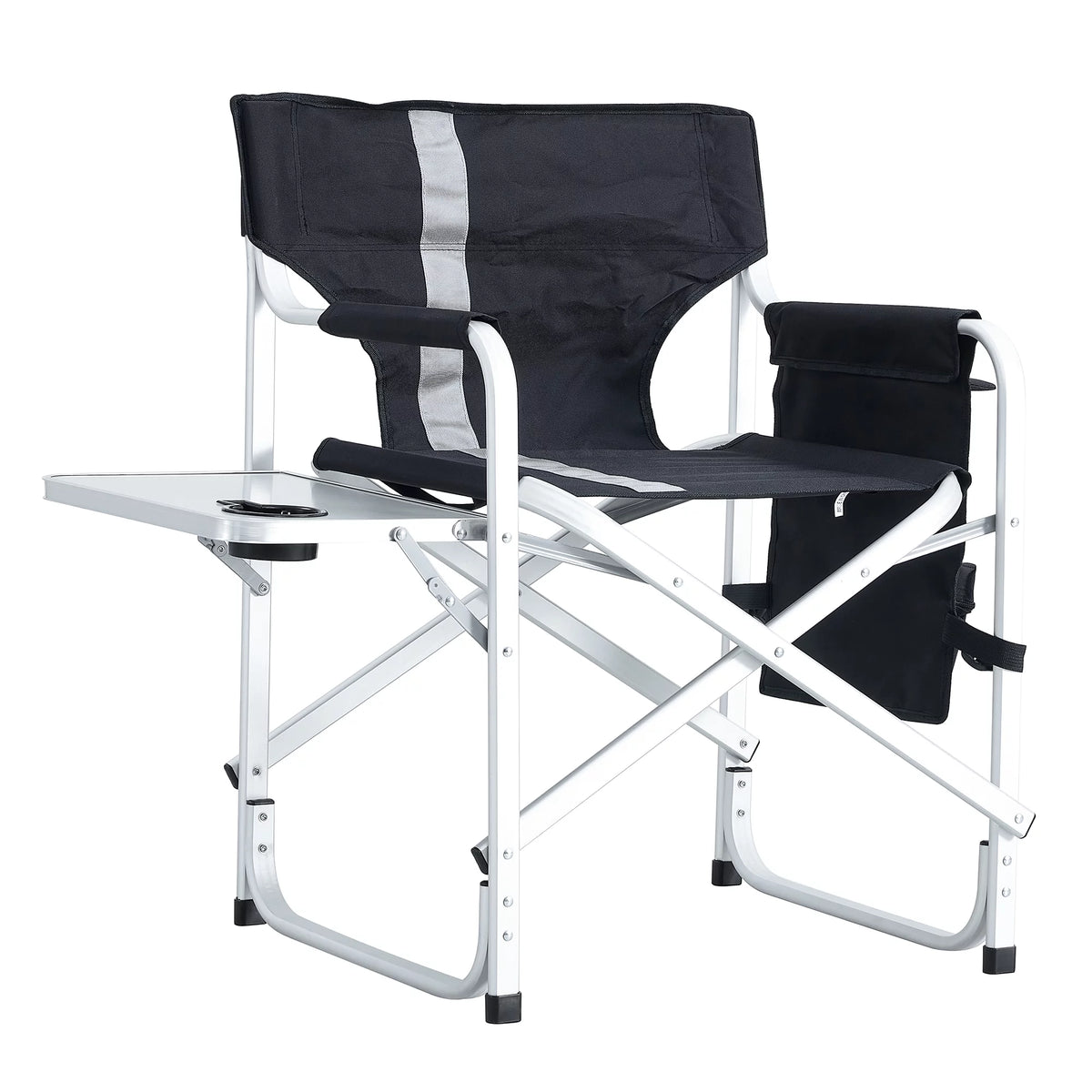 2-piece Padded Folding Chair with Side Table and Storage Pockets V37711