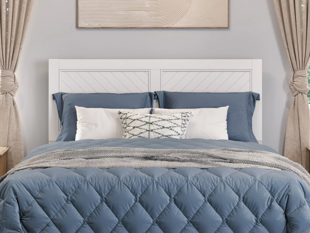 White Solid Wood King Headboard K25271